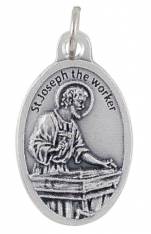 St. Joseph the Worker/Pray for Us Oxidized Medal - 50/pk